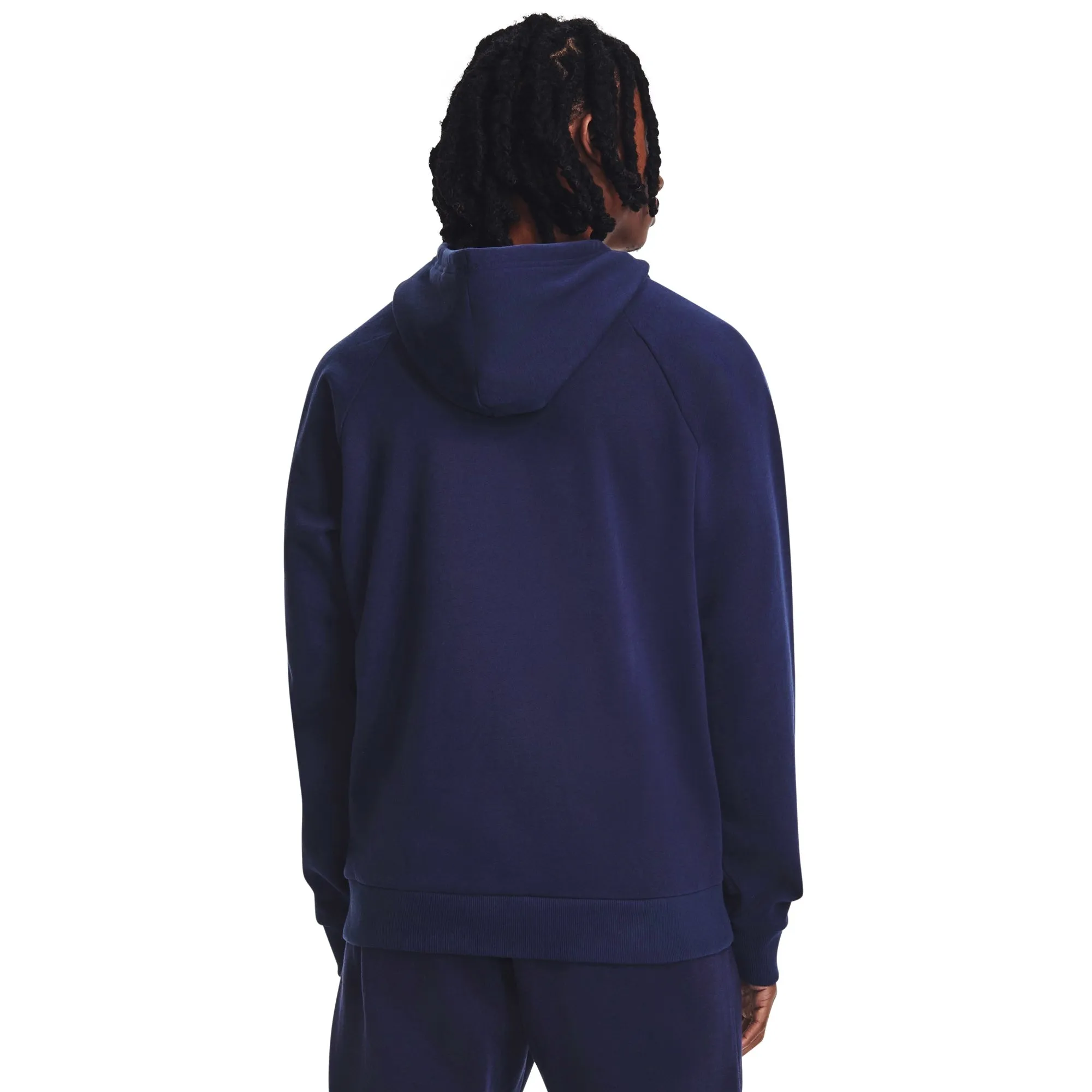 Under Armour Men's Rival Fleece Hooded Sweatshirt - Midnight Navy/White sold by Zulily product image thumbnail 2