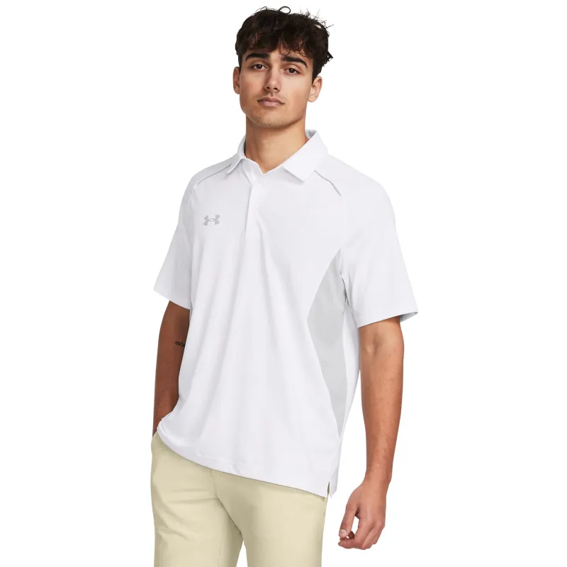 Under Armour Men's Title Polo - White/Mod Grey made by Under Armour
