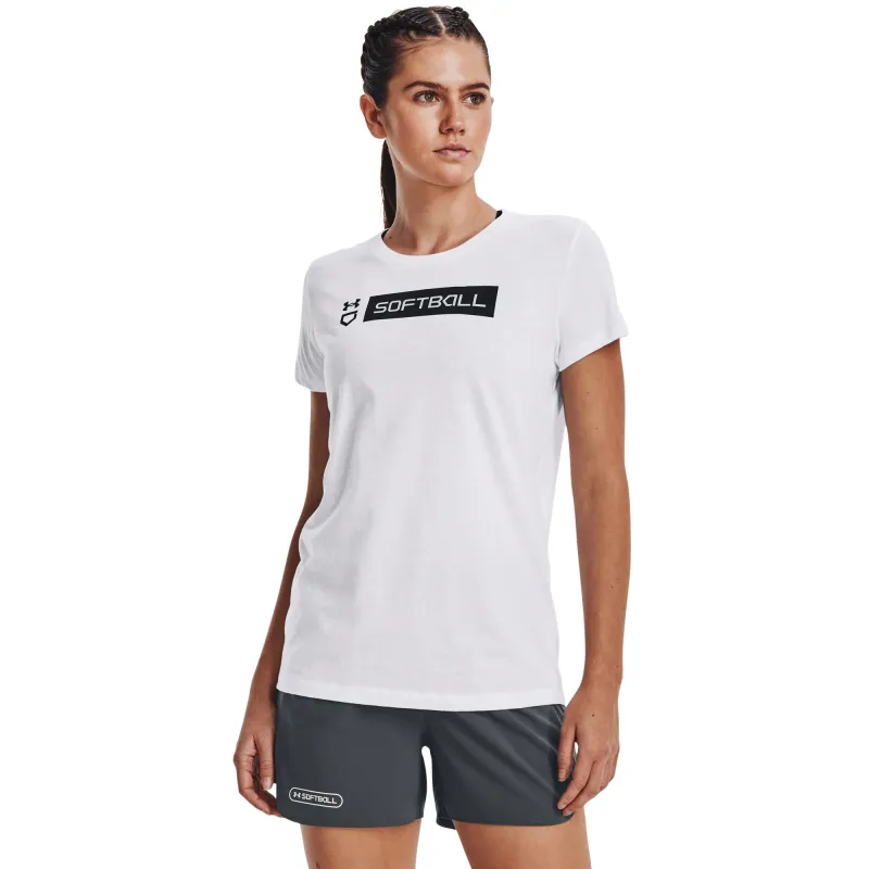 Under Armour Women's Softball Bar T-Shirt - White made by Under Armour