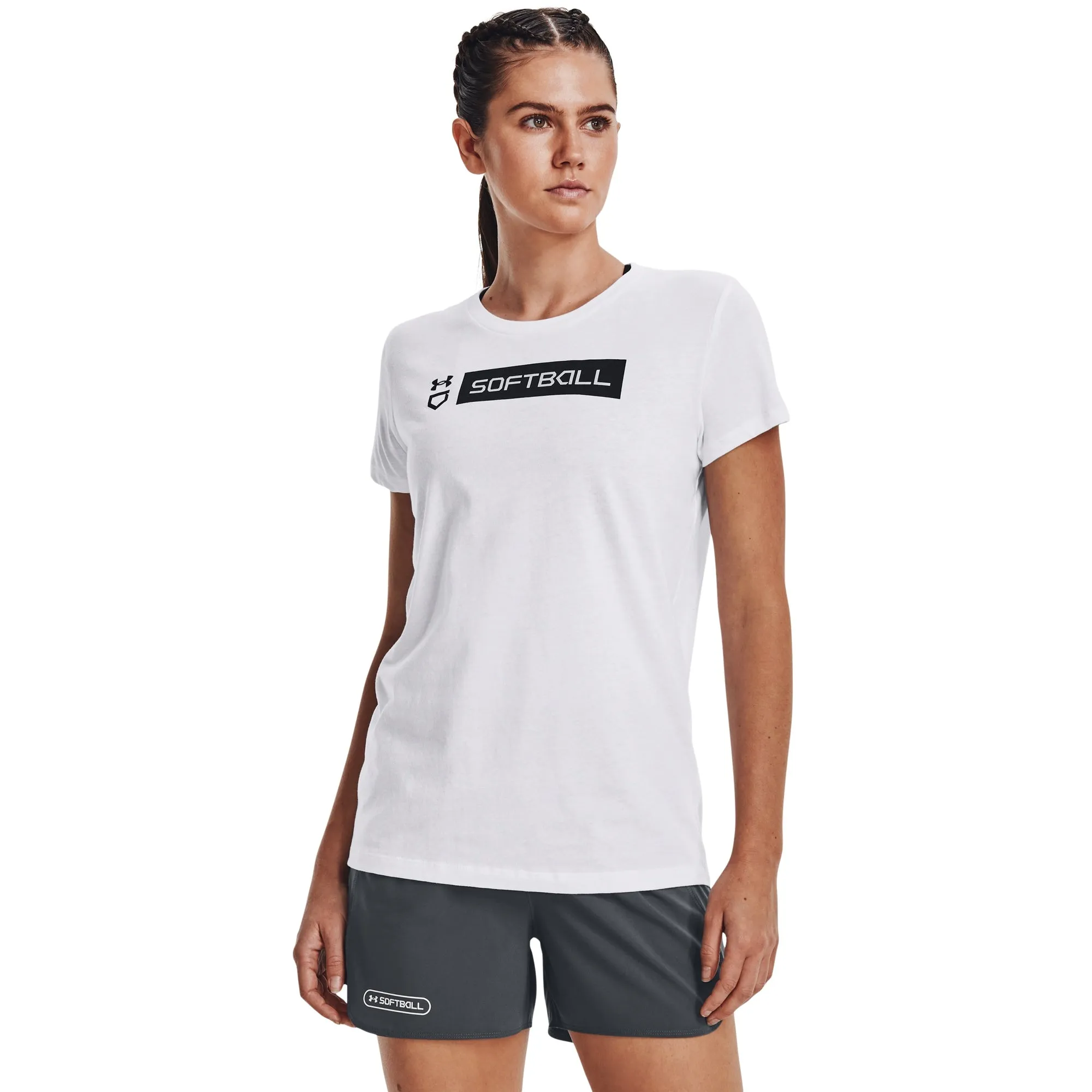 Under Armour Women's Softball Bar T-Shirt - White sold by Zulily