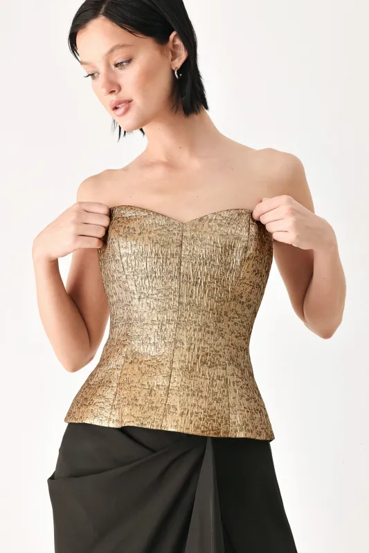 Gold Rush Metallic Sweetheart Tube Top made by Flying Tomato
