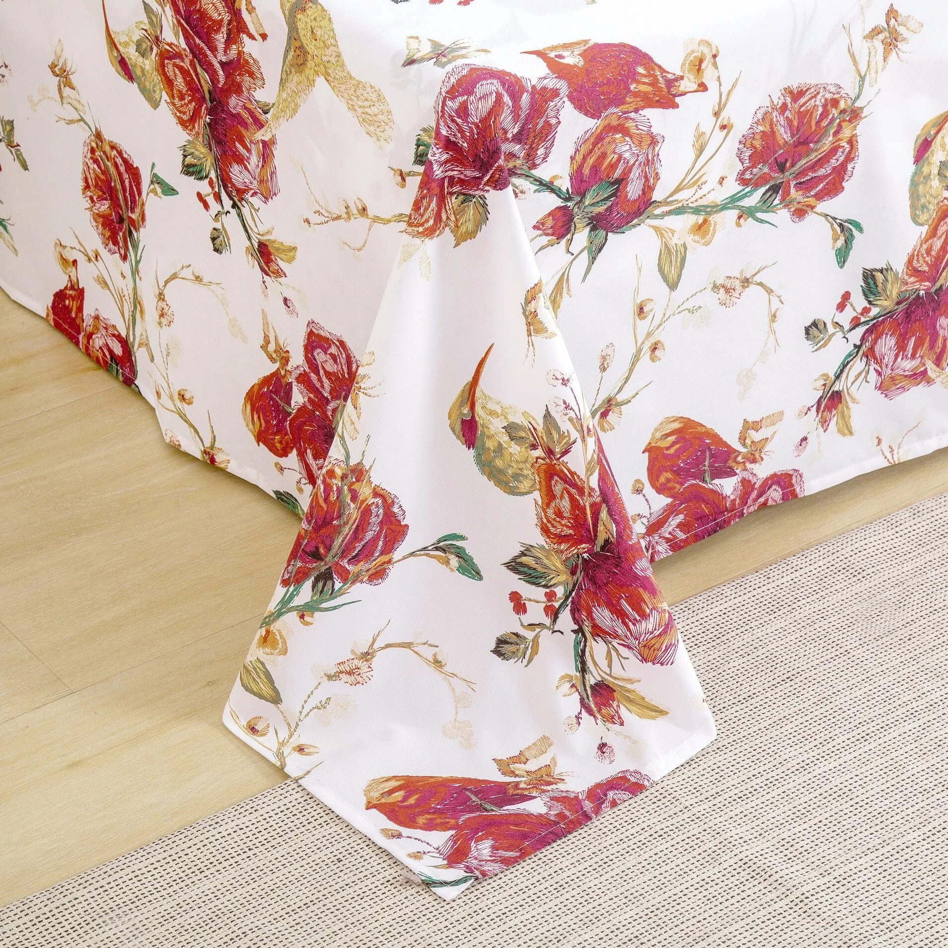 Tache Floral Hummingbirds Burgundy White Vintage Rose Garden Bed Sheet Set (SD-7676) sold by Zulily product image thumbnail 5