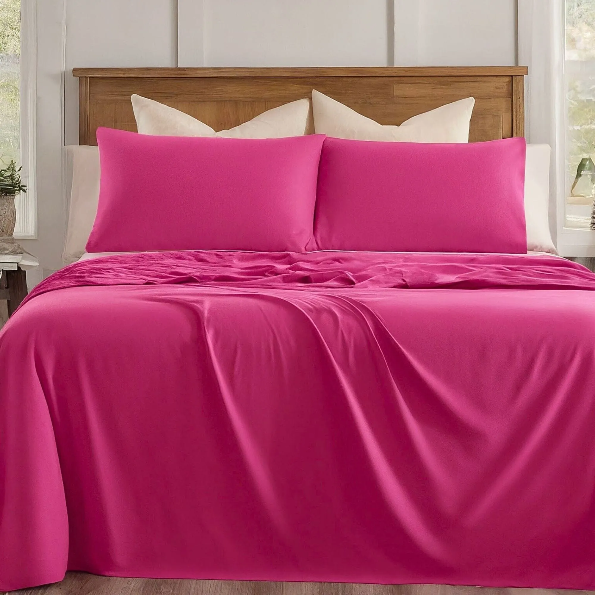 Tache Microfiber Rose Pink Bed Sheet Set (505-RP-BSS) sold by Zulily product image thumbnail 5