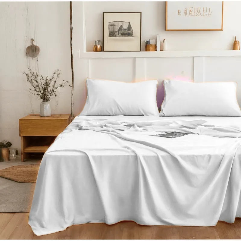 Tache Microfiber Cloud White Bed Sheet Set (505-CW-BSS) made by Zulily