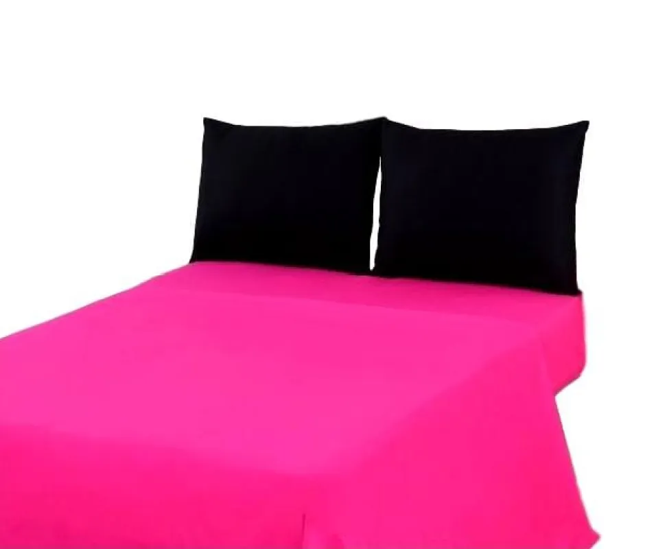 Tache Cotton Hot Pink and Black Bed Sheet Set (BS4PC-BP) made by Zulily