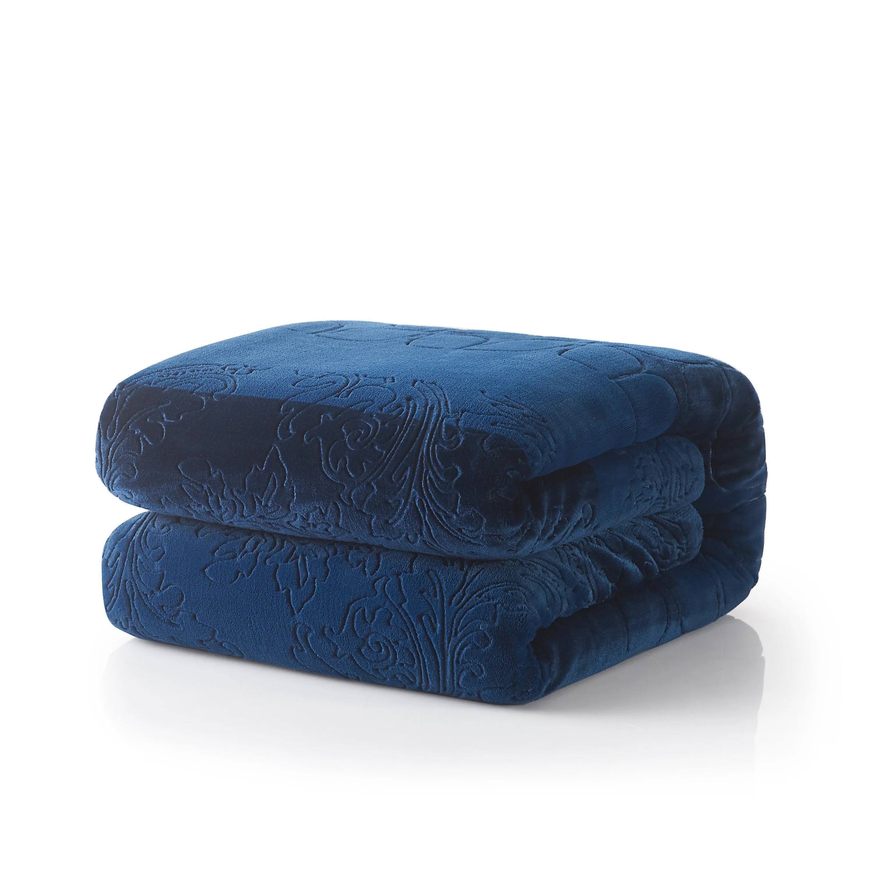 Tache Solid Embossed Cozy Night Blue Sherpa Throw Blanket (62093) sold by Zulily product image thumbnail 2