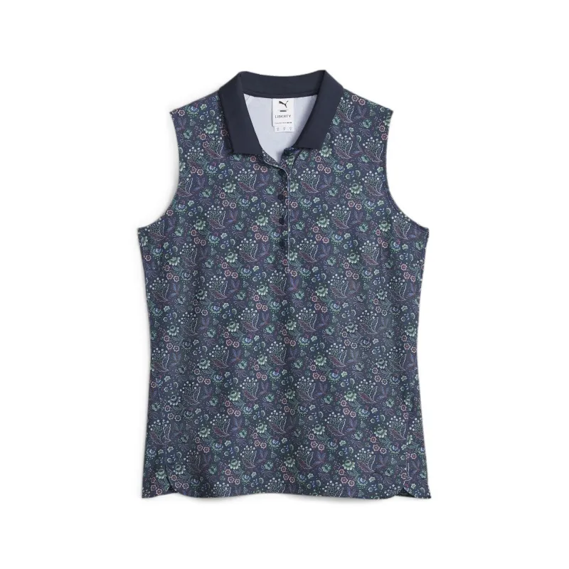 Puma Women's x Liberty Sleeveless Golf Polo - Navy made by Puma