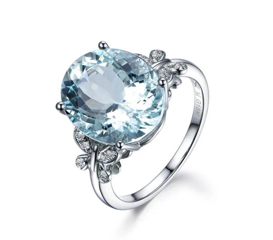 Eva Sky² Light Blue Cubic Zirconia Oval Butterfly Ring made by Zulily
