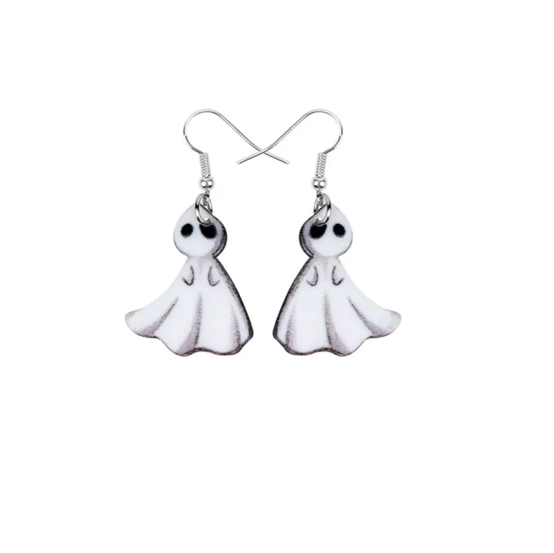 White Ghost Halloween Drop Earrings made by Zulily