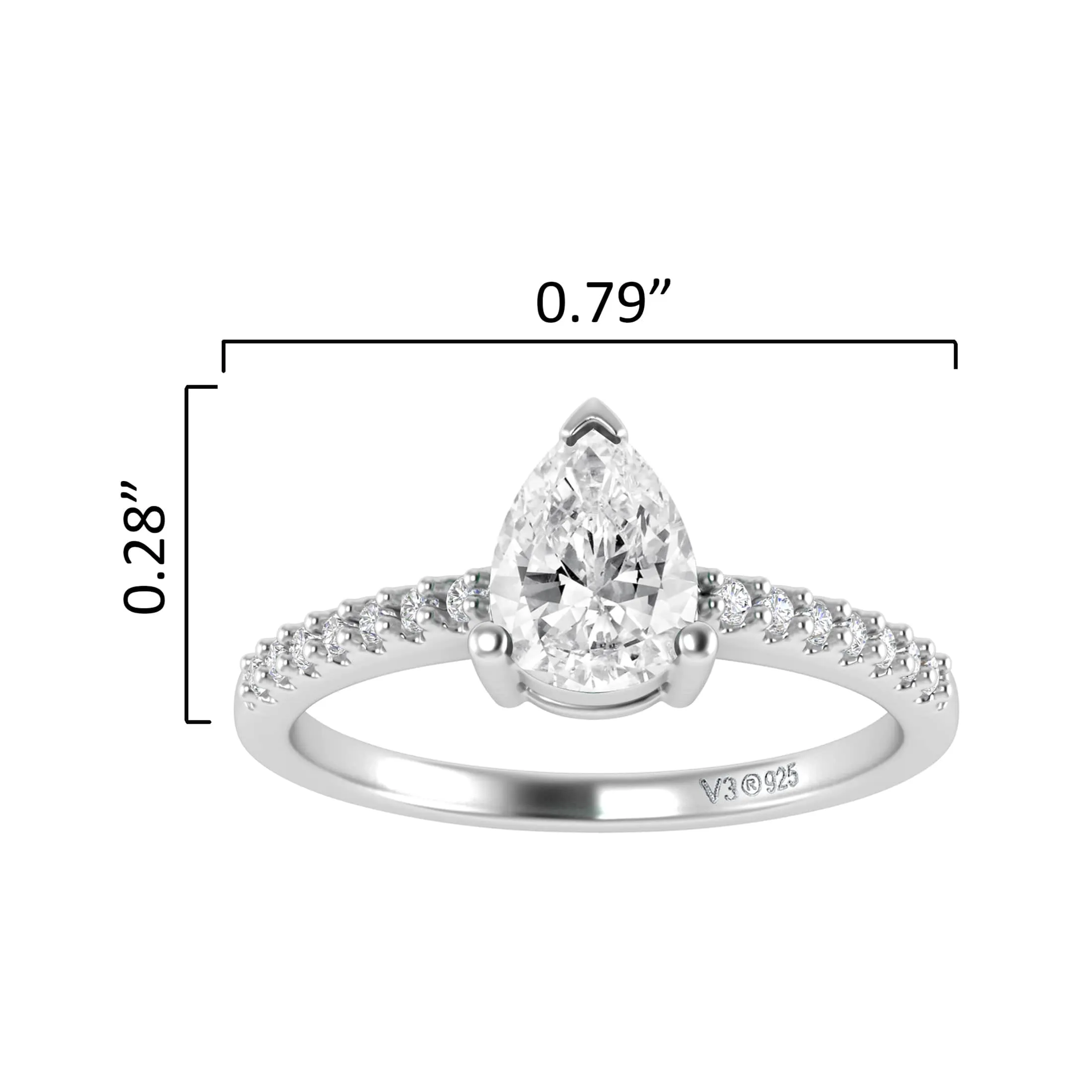 Sterling Silver with Moissanite and White Topaz Engagement Ring sold by Zulily product image thumbnail 3