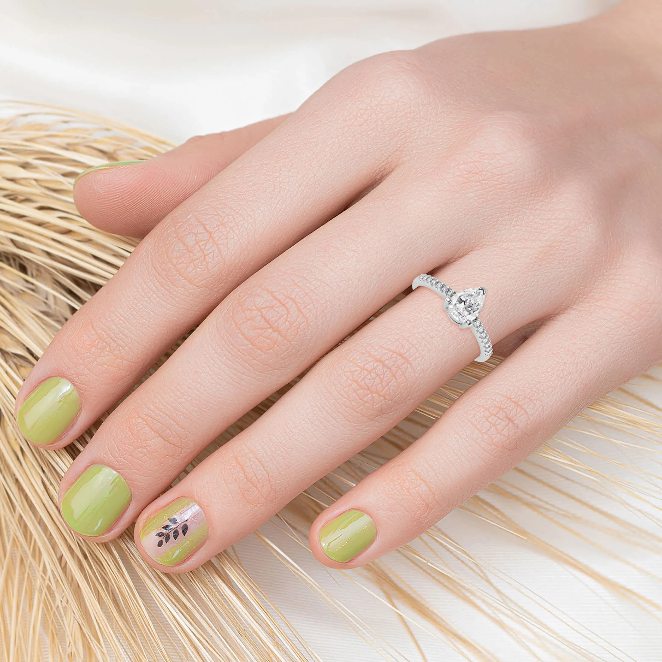 Sterling Silver with Moissanite and White Topaz Engagement Ring sold by Zulily product image thumbnail 4