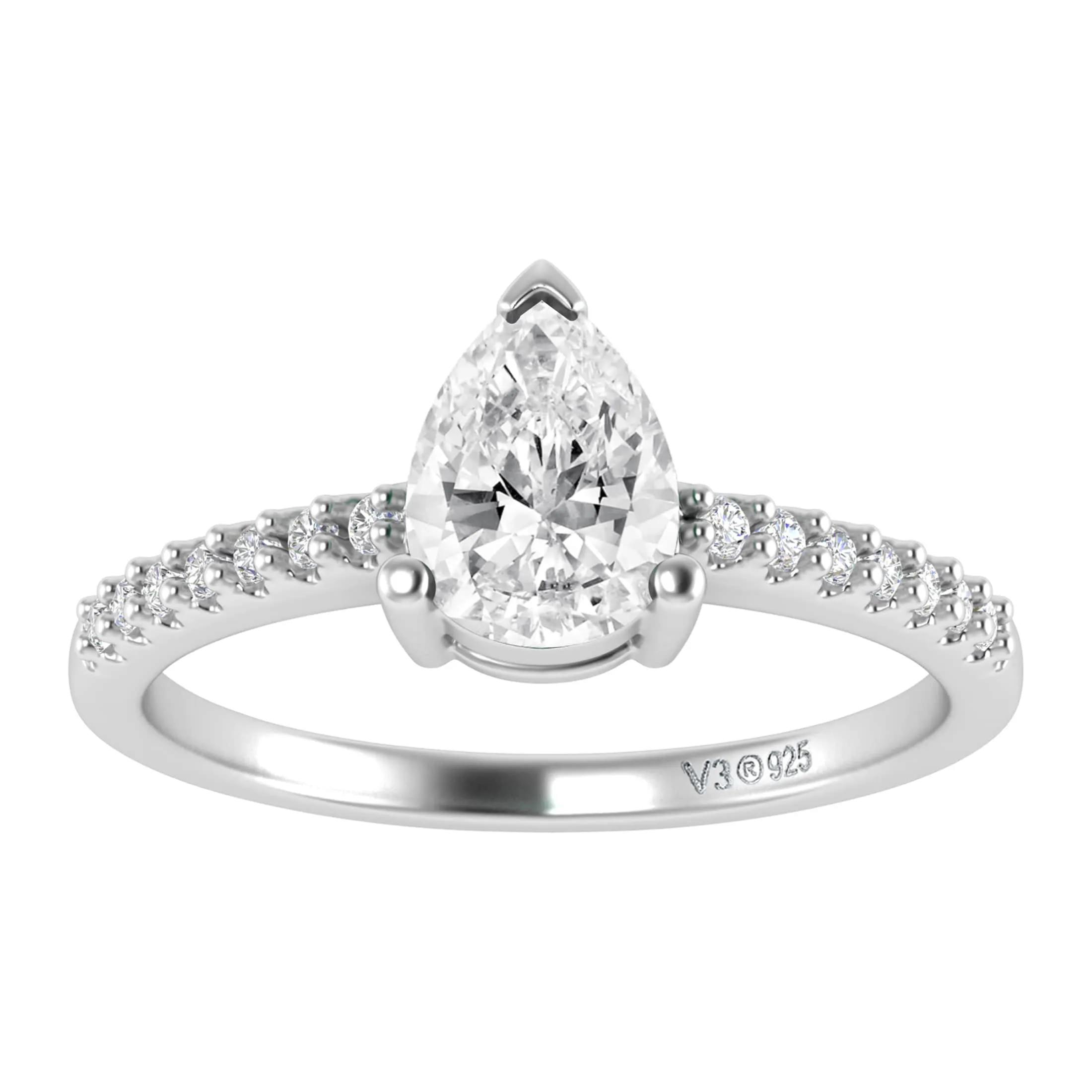 Sterling Silver with Moissanite and White Topaz Engagement Ring sold by Zulily