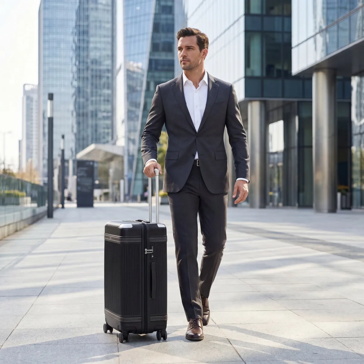 Paravel Aviator Grand 26-Inch Checked Spinner Luggage Derby Black sold by Zulily product image thumbnail 4