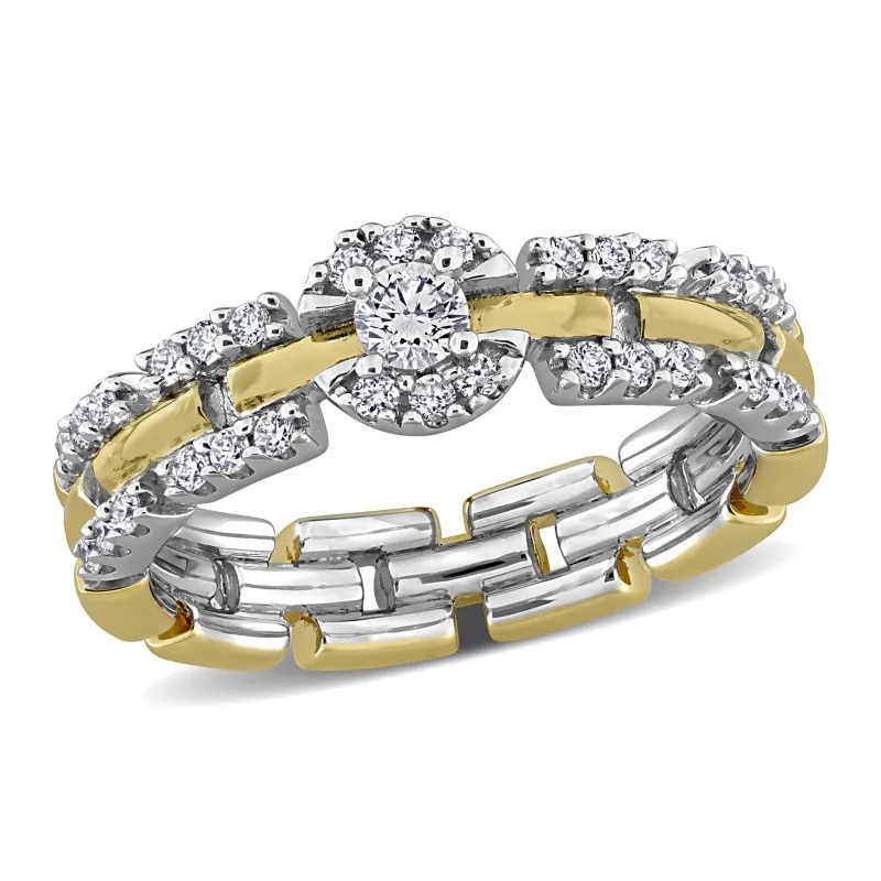 Sofia B. 2/5 CT Lab Grown Diamond TW Ring White Yellow Silver GH VS1;VS2 made by Zulily