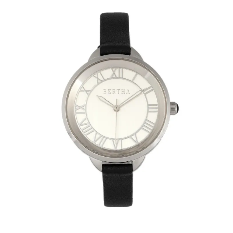 Bertha Madison Sunray Dial Leather-Band Watch made by Zulily