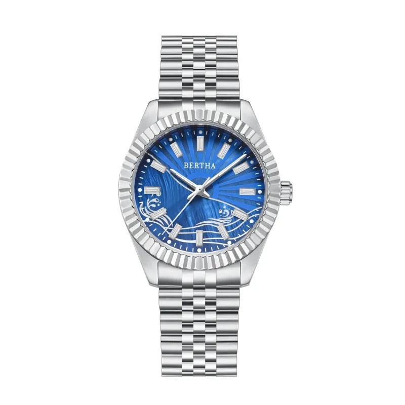 Bertha Marina Mother-Of-Pearl Bracelet Watch made by Zulily