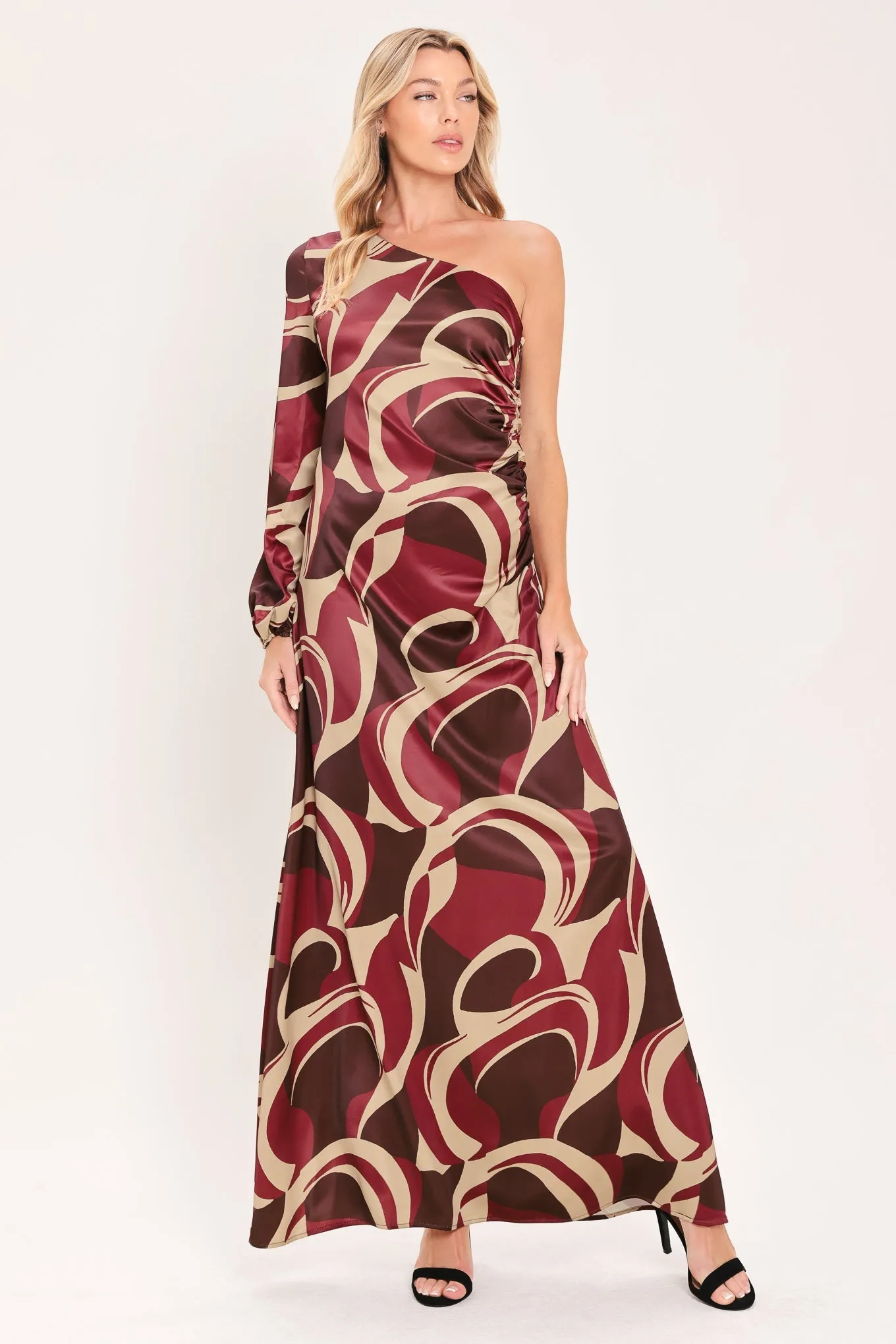 Cabernet Sculpted Wave Woven Maxi Dress sold by Zulily product image thumbnail 3