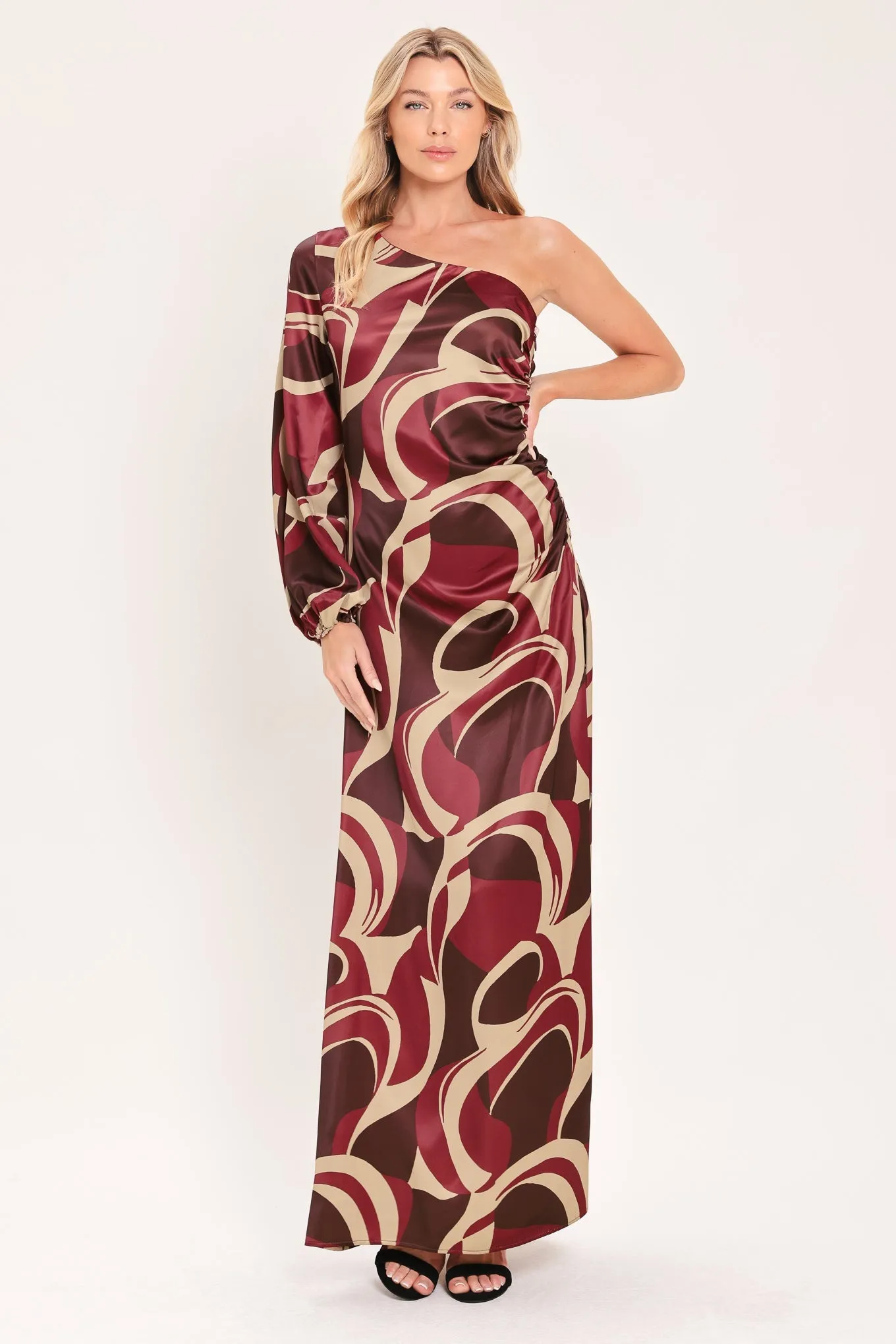 Cabernet Sculpted Wave Woven Maxi Dress sold by Zulily