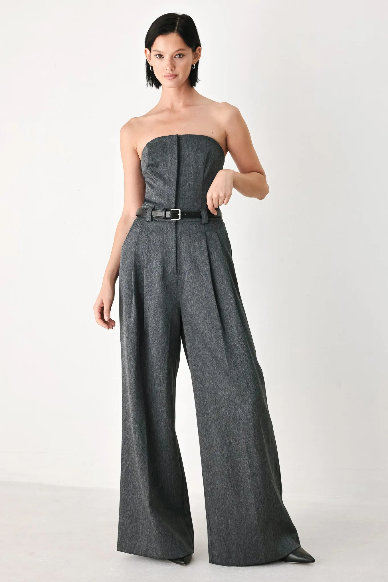 Power Hour Strapless Belted Jumpsuit sold by Zulily
