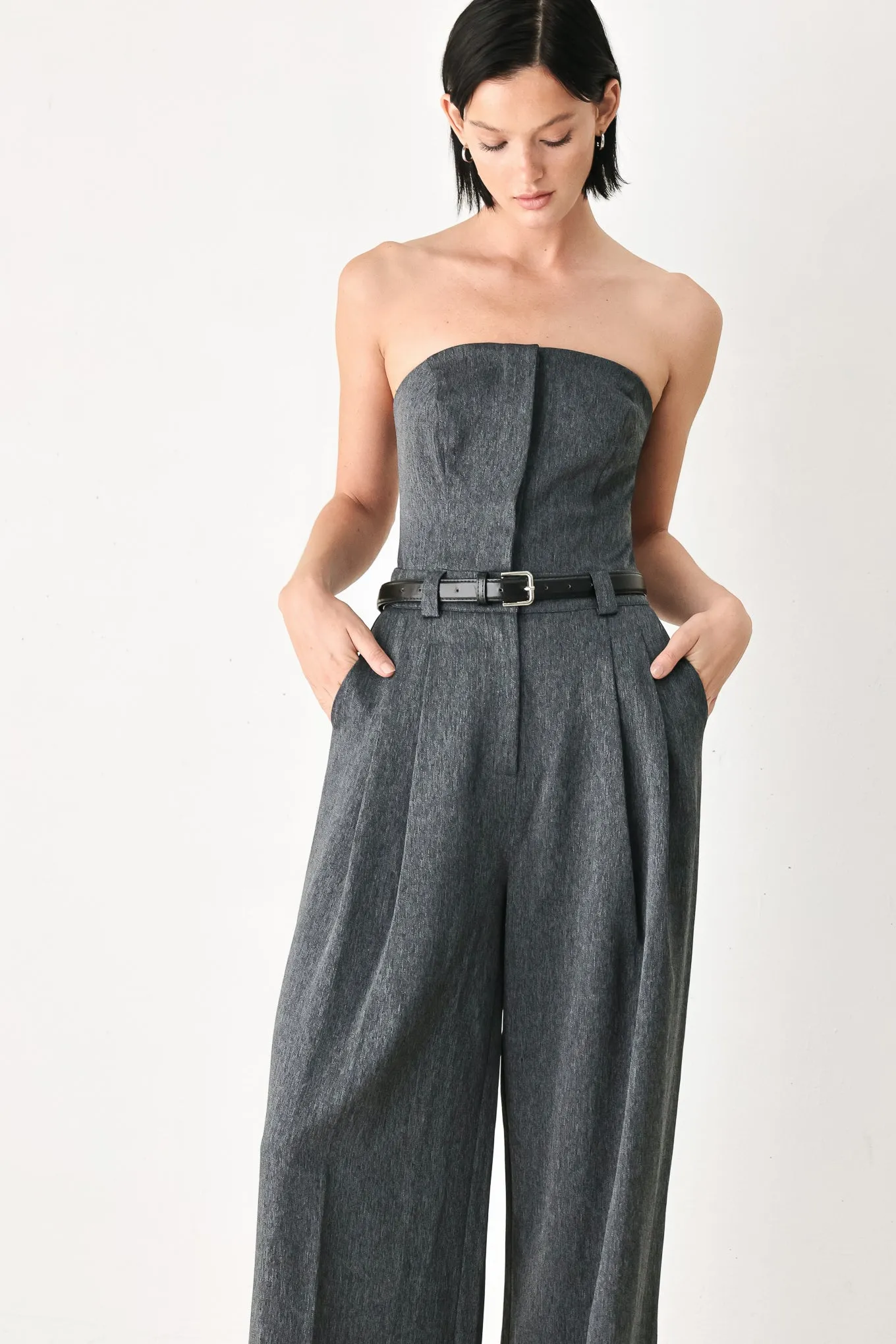 Power Hour Strapless Belted Jumpsuit sold by Zulily product image thumbnail 2