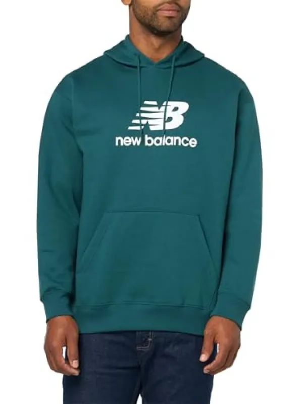 New Balance Sport Essentials Fleece Men's Hoodie — Green/White made by New Balance