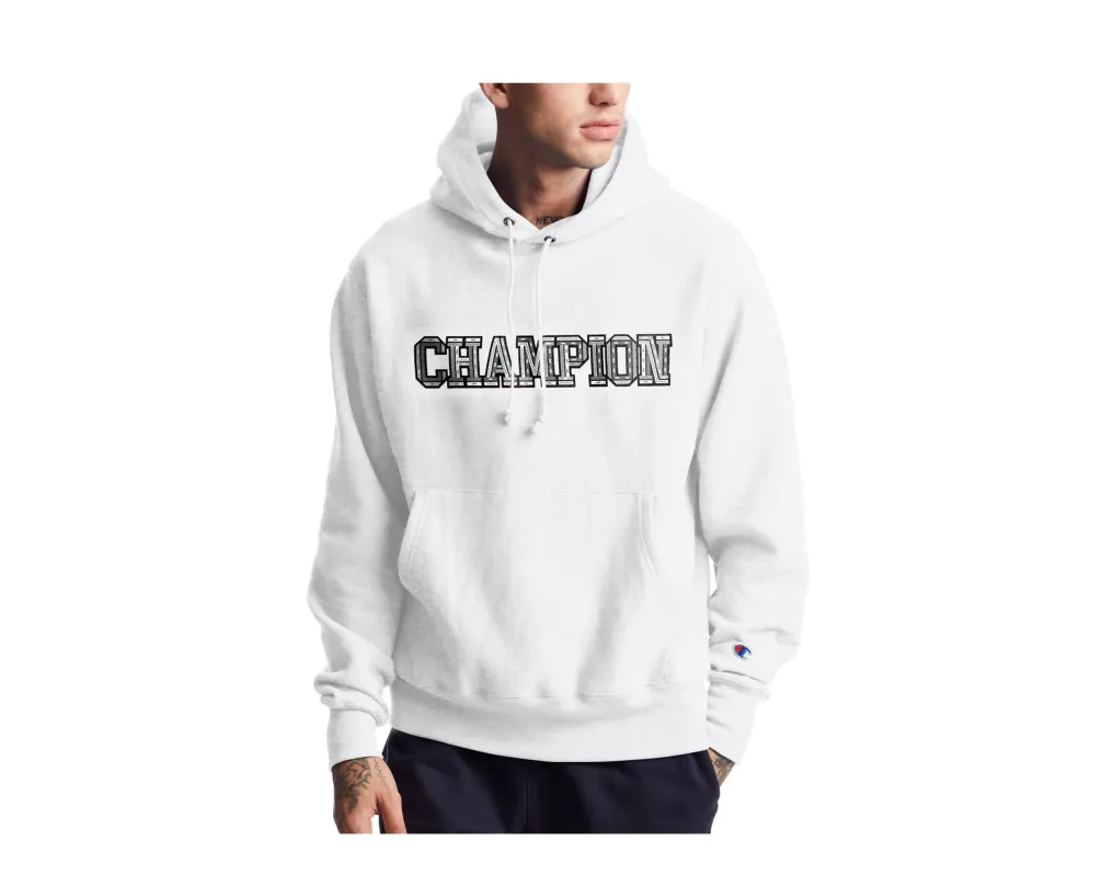 Champion C Life Reverse Weave 3D Logo Men's Hoodie — White made by Champion
