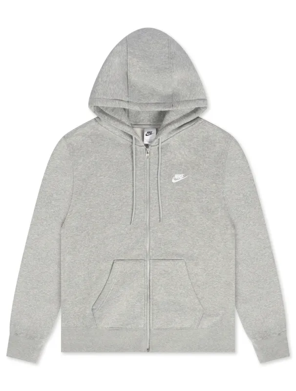 Nike Mens Full Zip Fleece Hoodie - Grey made by Nike