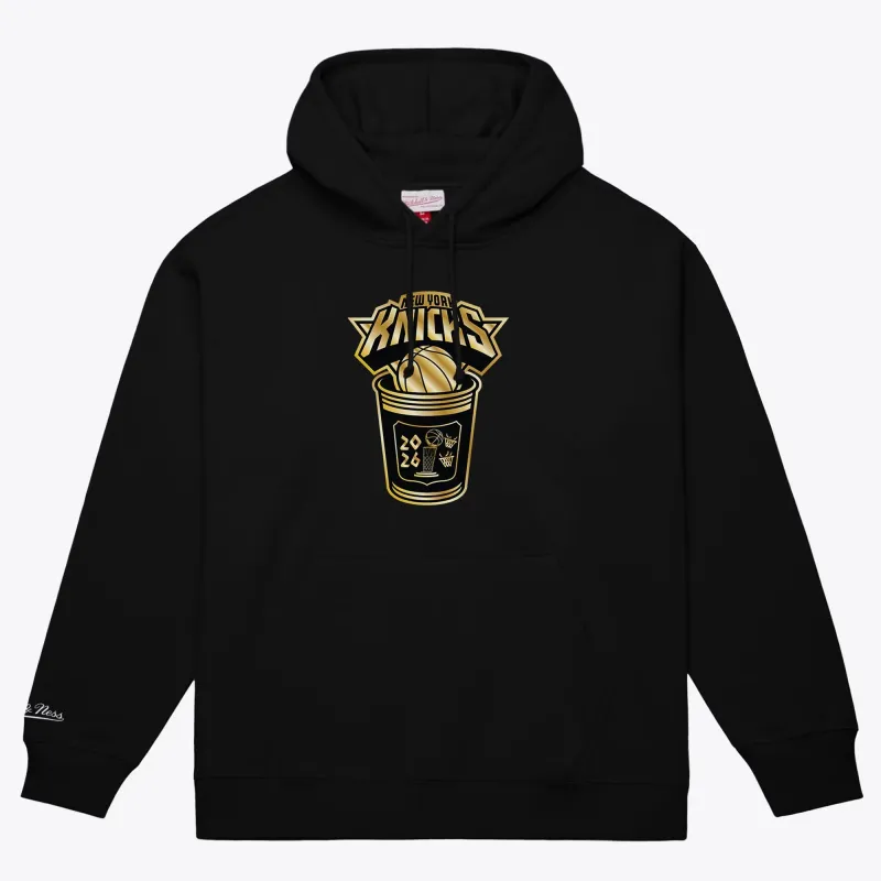 Mitchell & Ness New York Knicks B&G Coffee Cup Mens Pullover Hoodie — Black made by Mitchell & Ness