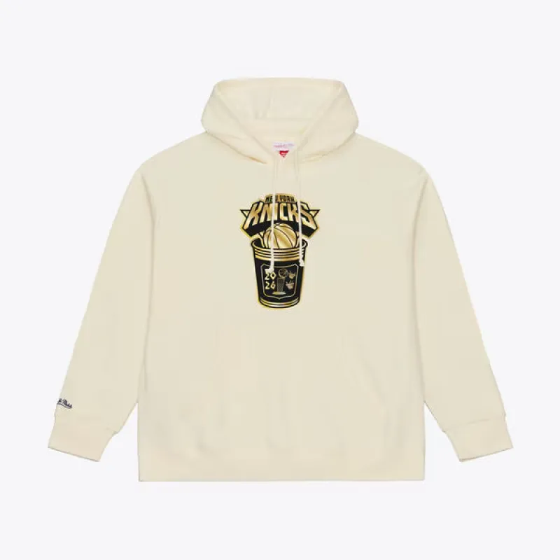 Mitchell & Ness New York Knicks B&G Coffee Cup Mens Pullover Hoodie — Cream made by Mitchell & Ness