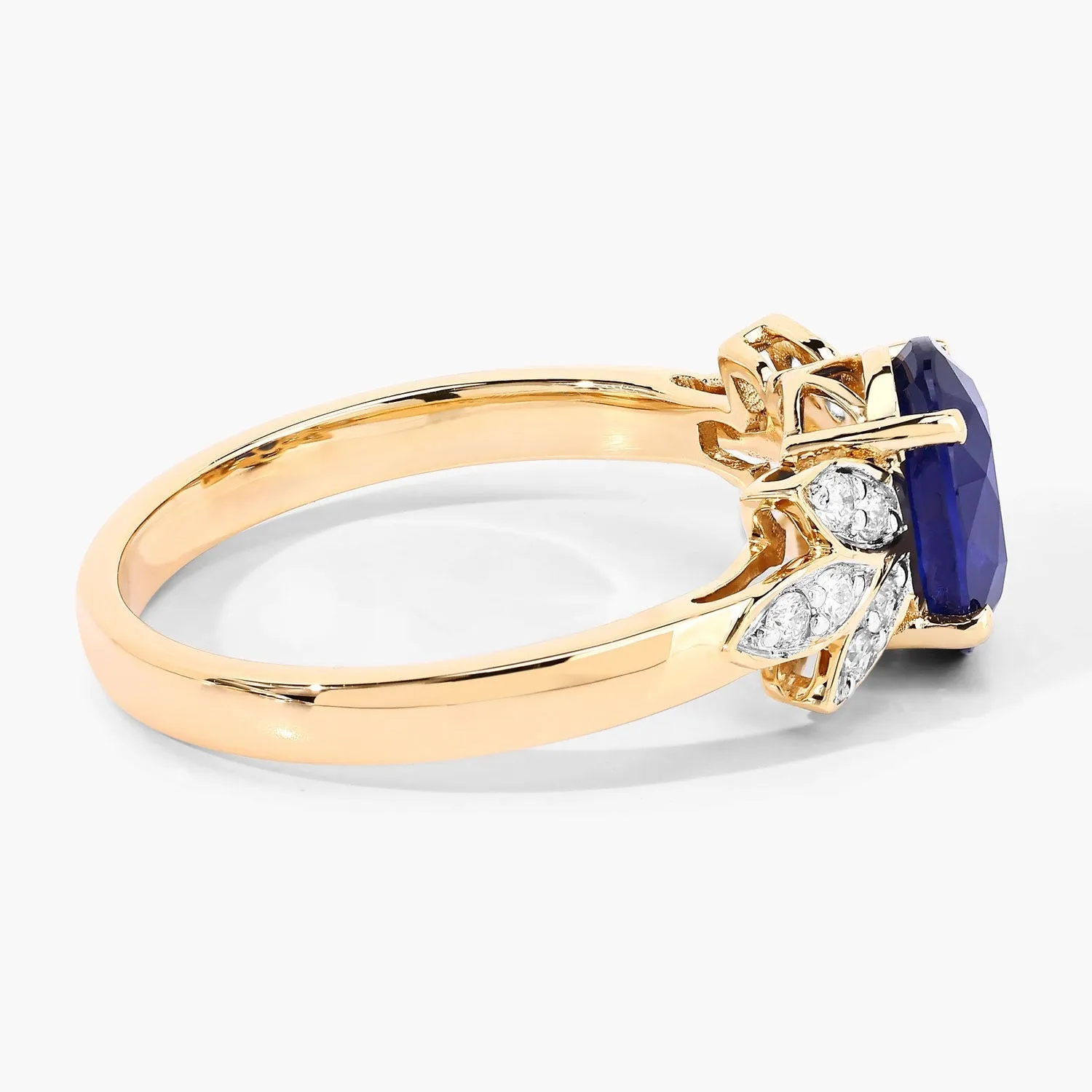 2.12 Cttw Oval Ceylon Blue Sapphire Diamond 18K Yellow Gold Butterfly Ring sold by Zulily product image thumbnail 5
