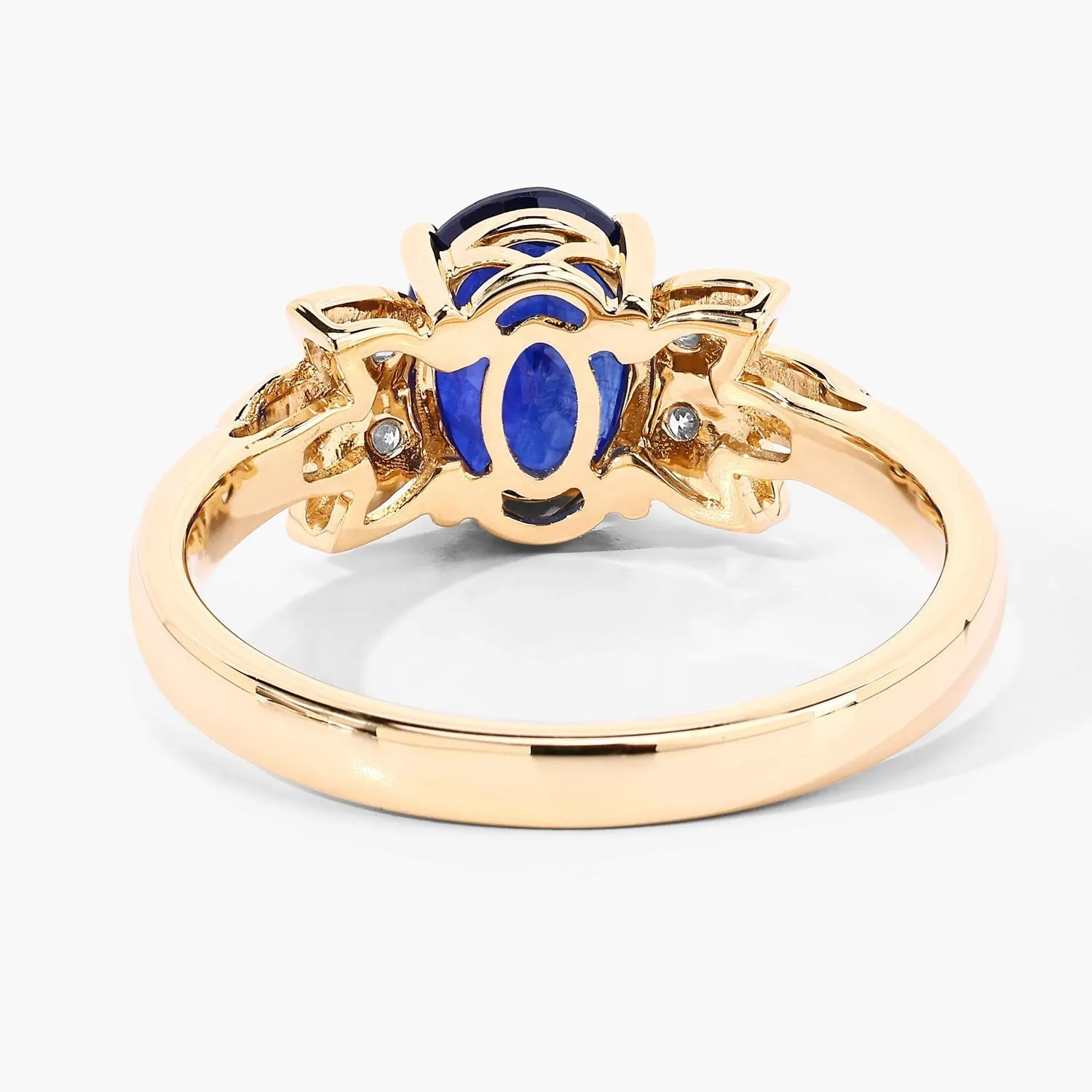 2.12 Cttw Oval Ceylon Blue Sapphire Diamond 18K Yellow Gold Butterfly Ring sold by Zulily product image thumbnail 2