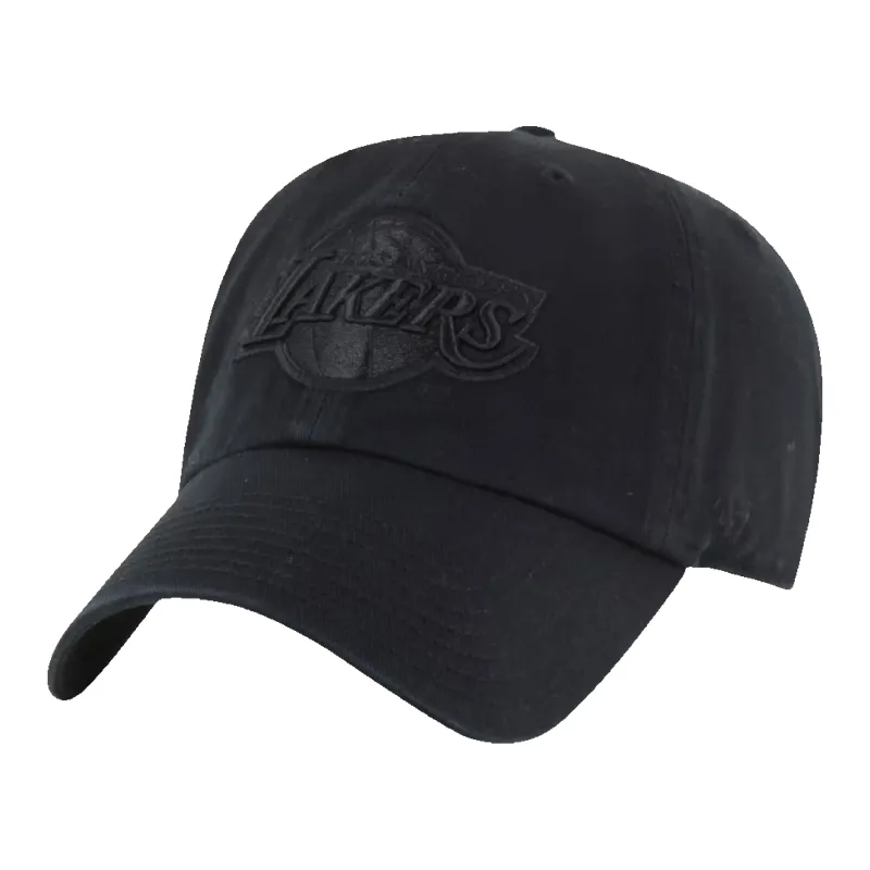47 Brand Los Angeles Lakers Clean Up Mens Strapback Hat — Black (NLBKA) made by 47