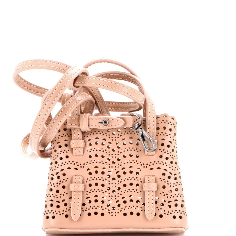 Mina Tote Laser Cut Leather Mini made by Alaia
