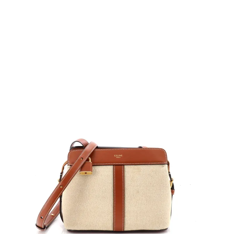 Teen Cabas De France Bag Leather and Canvas Small made by Celine