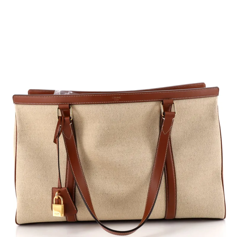 Cabas 16 Bag Canvas with Leather Medium made by Celine