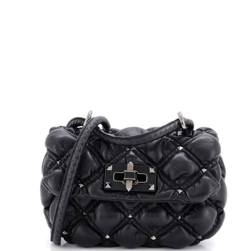 SpikeMe Flap Bag Quilted Leather Small made by Valentino Garavani