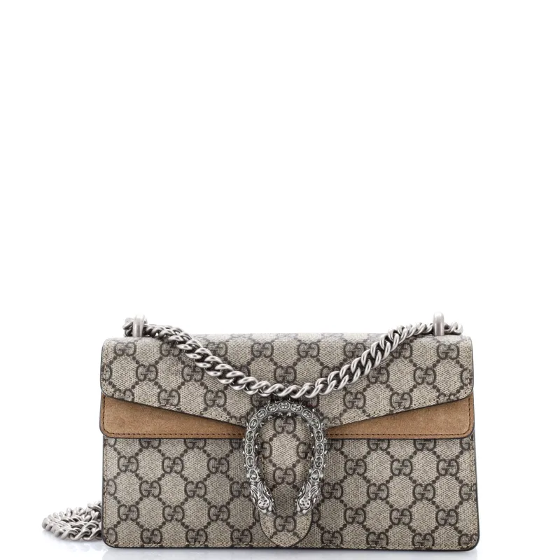 Dionysus Bag GG Coated Canvas with Crystal Embellished Metal Small made by Gucci