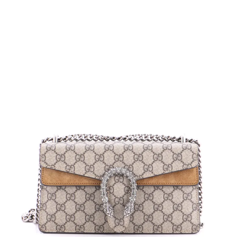 Dionysus Bag GG Coated Canvas with Crystal Embellished Metal Small made by Gucci