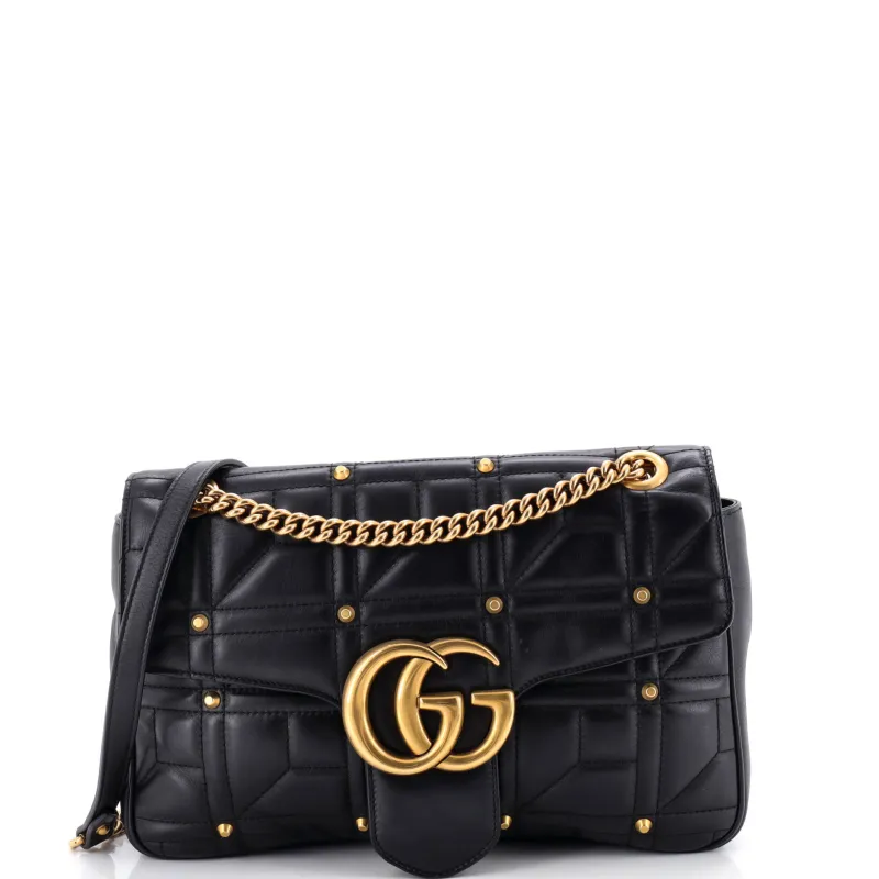 GG Marmont Flap Bag Studded Matelasse Leather Medium made by Gucci