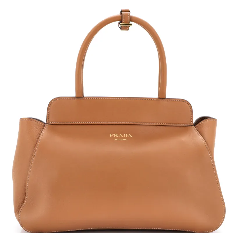 Frame Tote Soft Grain Leather Medium made by Prada