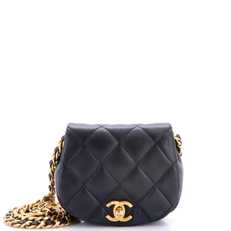 Coco Mail Clutch with Chain Quilted Calfskin Mini made by Chanel