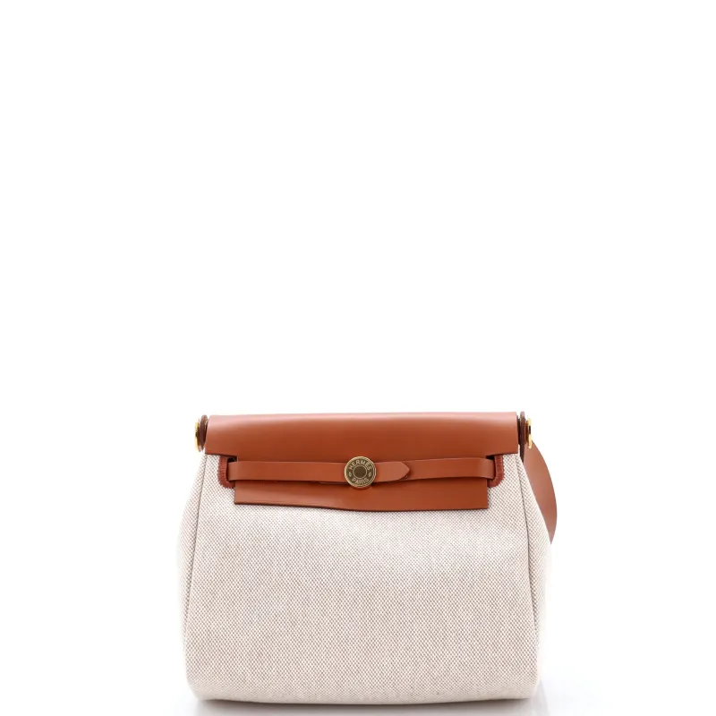 Herbag Zip Toile and Leather 20 made by Hermes