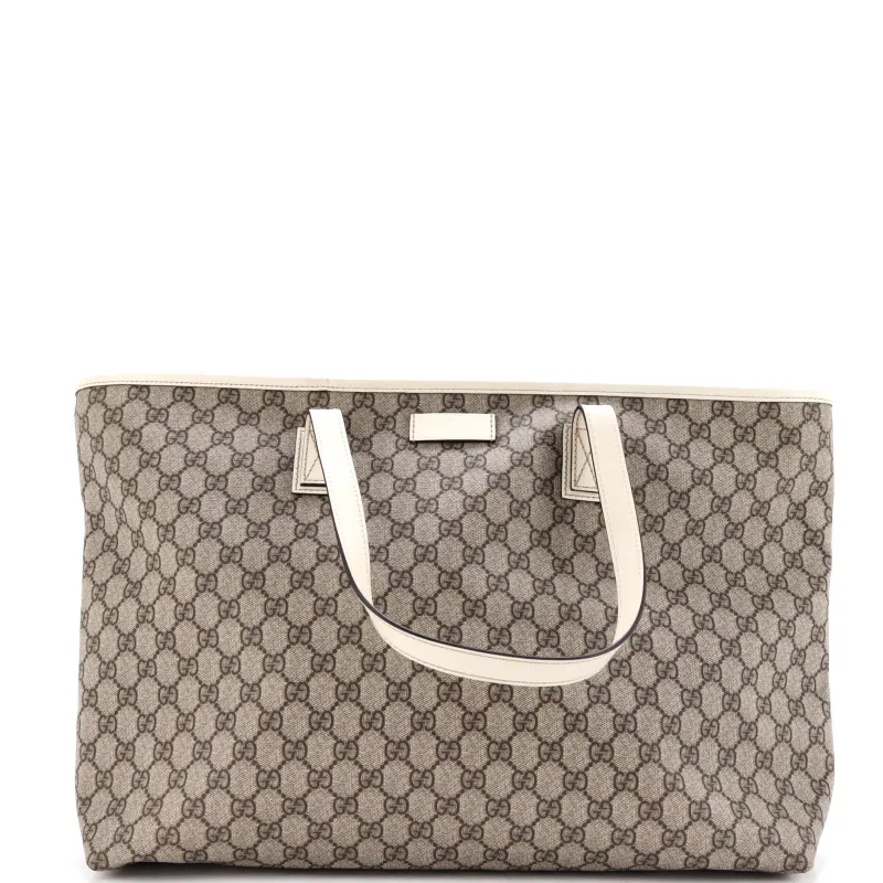 Plus Tote GG Coated Canvas with Leather Large made by Gucci