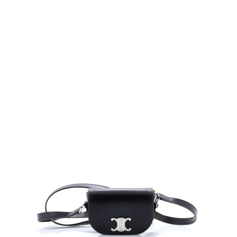 Besace Triomphe Shoulder Bag Leather Small made by Celine