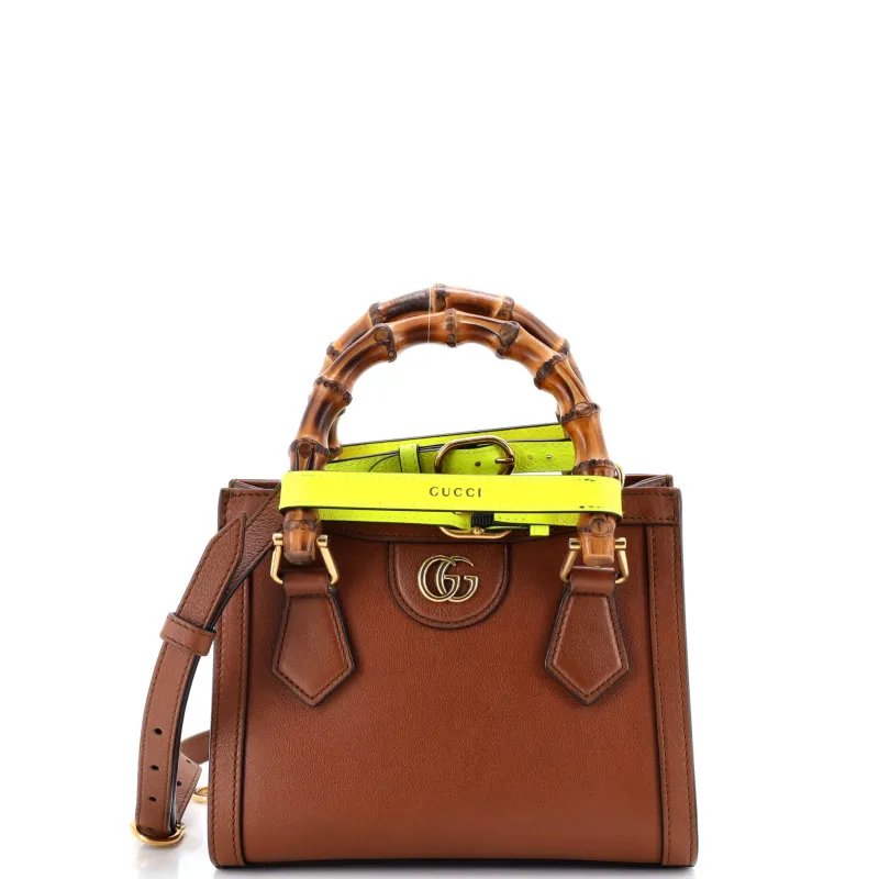 Diana NM Bamboo Handle Tote Leather Mini made by Gucci