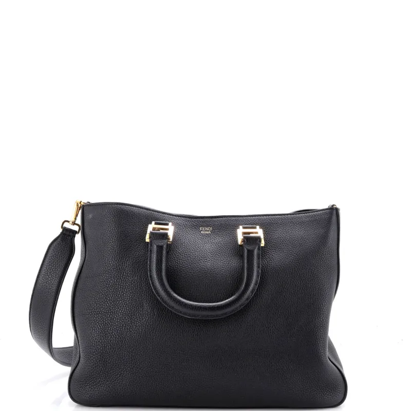 Selleria FF Handle Tote Leather Medium made by Fendi