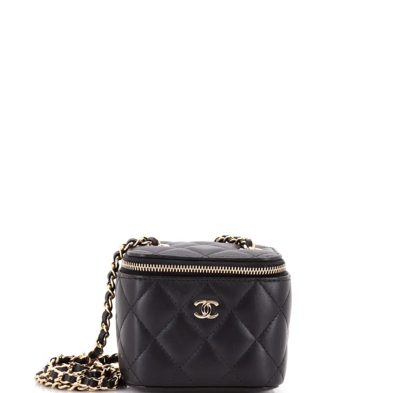 Classic Vanity Case with Chain Quilted Lambskin Mini made by Chanel