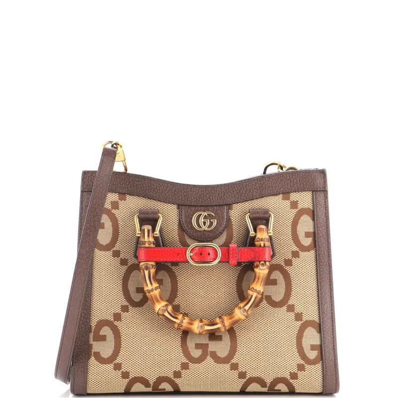 Diana NM Bamboo Handle Tote Jumbo GG Canvas Small made by Gucci