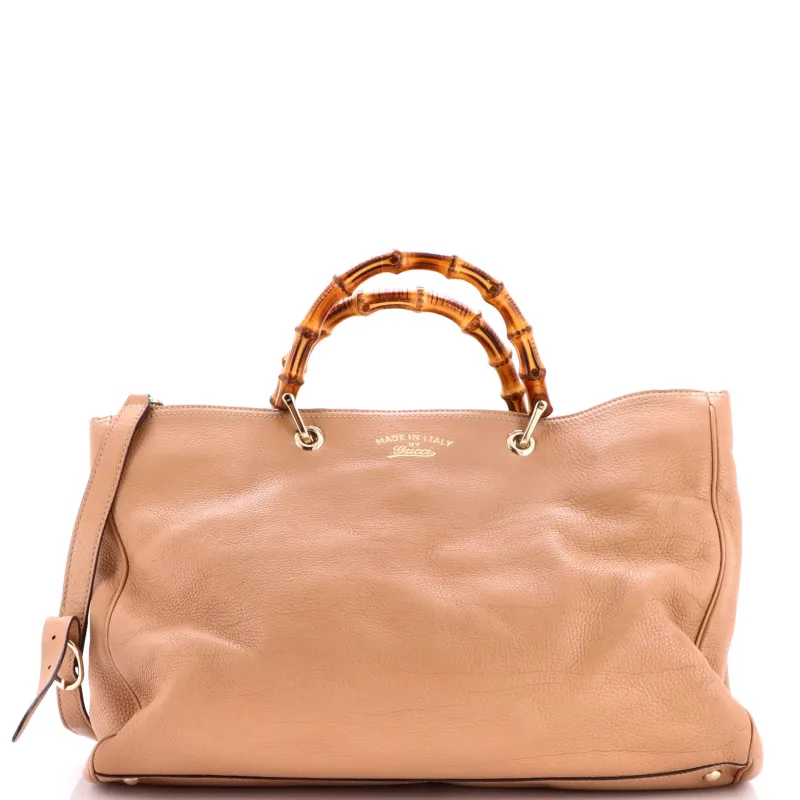 Bamboo Shopper Tote Leather Large made by Gucci