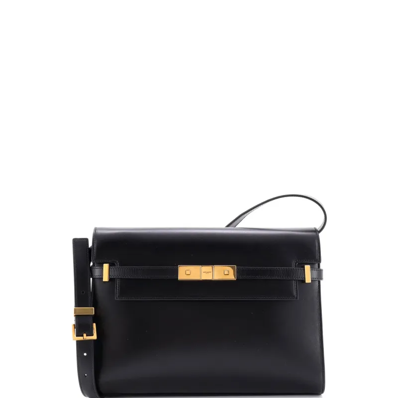 Manhattan Shoulder Bag Leather Medium made by Yves Saint Laurent